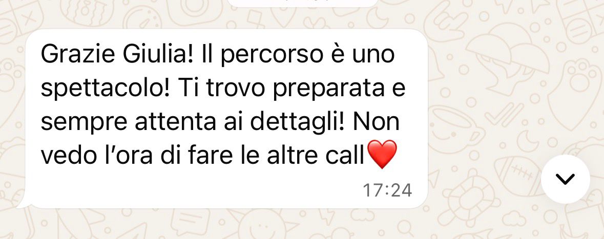 Messaggio: il percorso è uno spettacolo, non vedo l'ora delle altre call