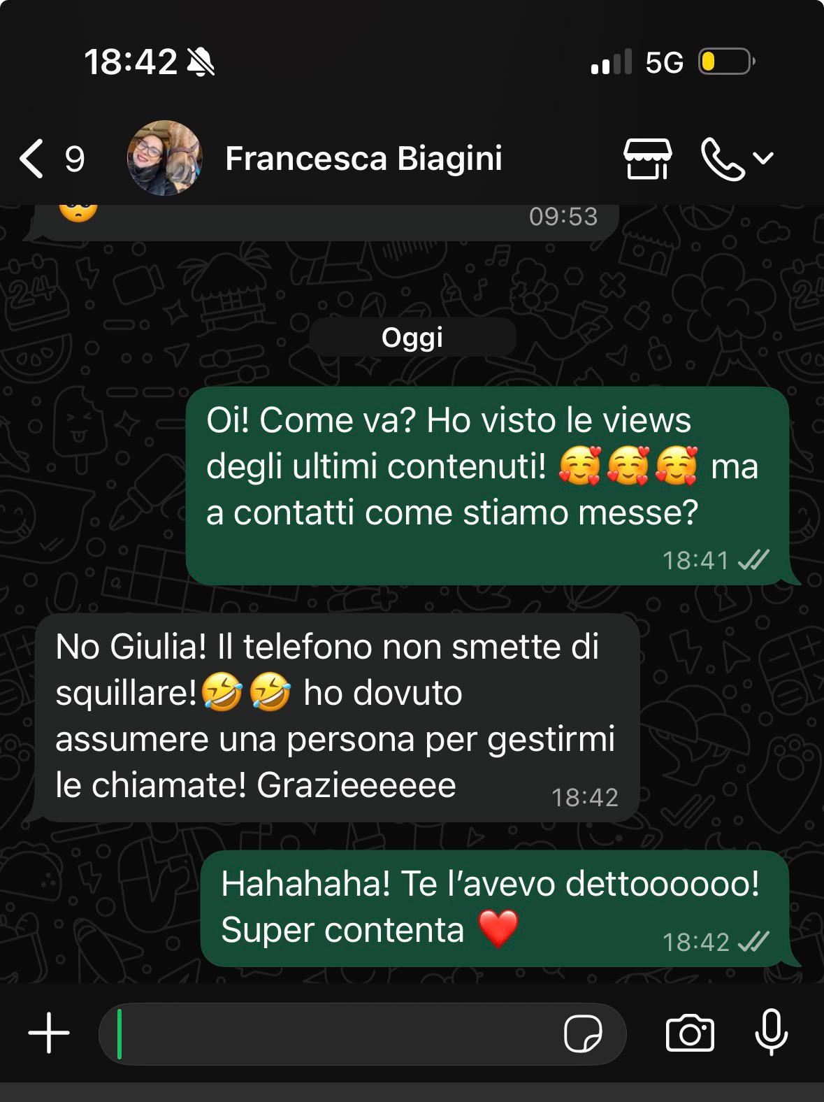 Messaggio: il telefono non smette di squillare, ho dovuto assumere una persona
