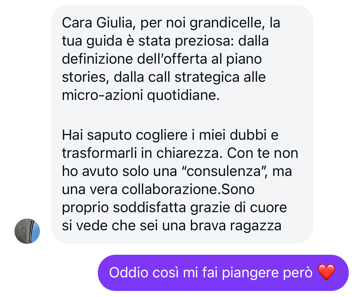 Messaggio: dalla definizione dell'offerta al piano stories, una vera collaborazione